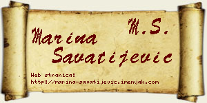Marina Savatijević vizit kartica